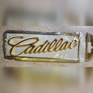 New Cadillac metal gold Adhesive Back emblem badge 7"